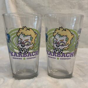 Karbach Brewing Company Beetlejuice Art 16oz Pint Glasses, set of 2
